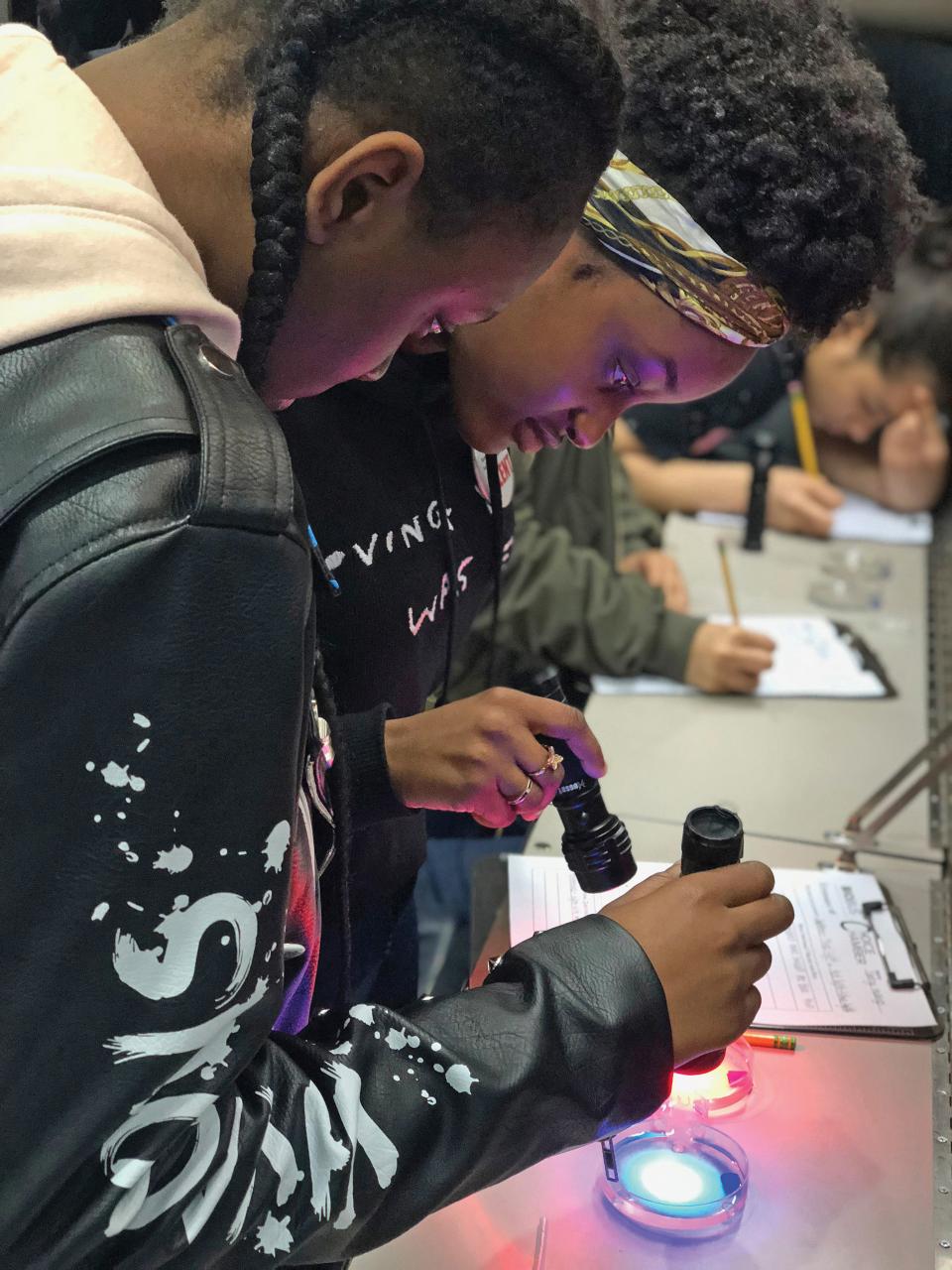 HERO High School students in a laboratory